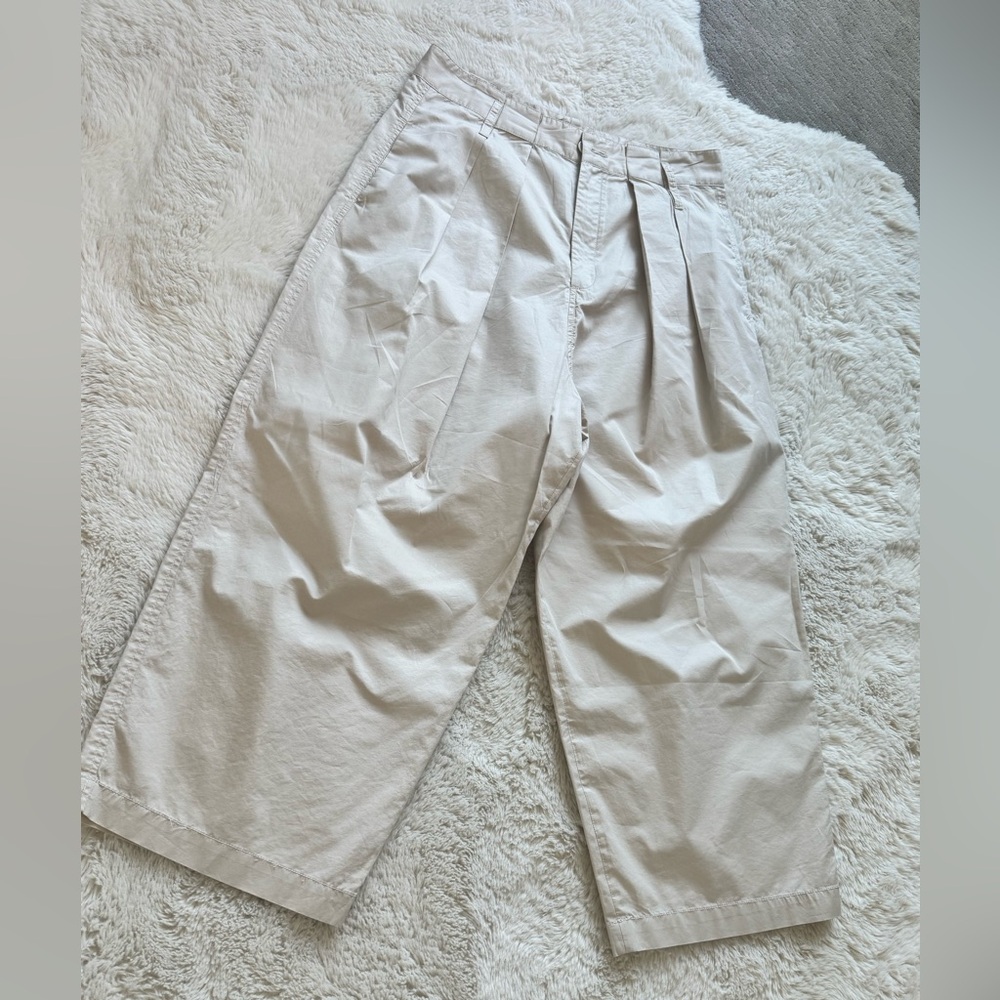 Zara  beige popline pants.